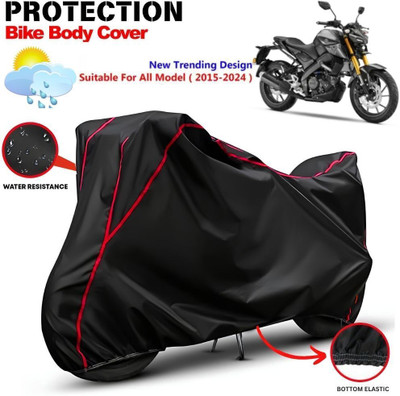 CABRY Waterproof Two Wheeler Cover for Yamaha(FZ-S FI, Black, Red)