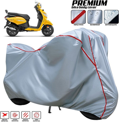 xodi Waterproof Two Wheeler Cover for Hero(Pleasure Plus, Silver, Red, Multicolor)