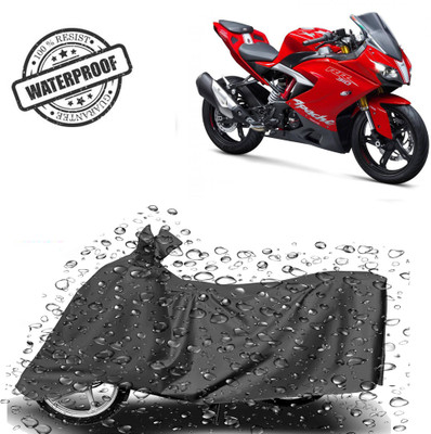 ROYAL AUTO MART Waterproof Two Wheeler Cover for TVS(Apache RR 310, Grey)