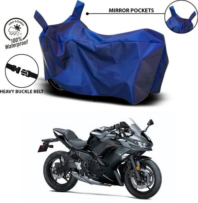 ANTHUB Waterproof Two Wheeler Cover for Kawasaki(Ninja 650, Blue)