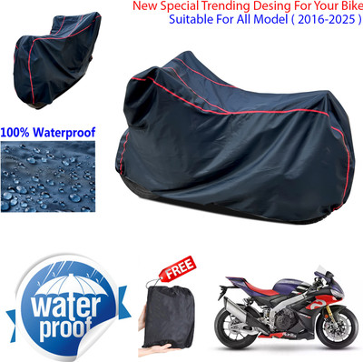 AUTOCAD Waterproof Two Wheeler Cover for Aprilia(RSV4, Black)