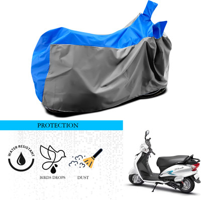 SnehaSales Waterproof Two Wheeler Cover for Hero(Duet VX 110CC, Grey, Blue)