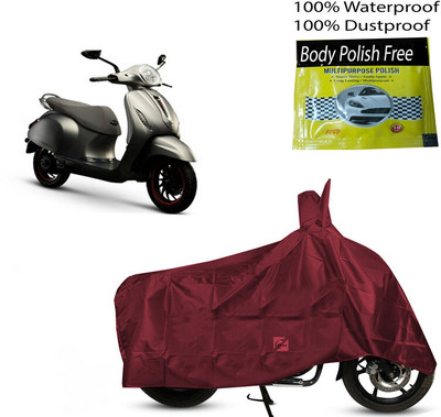 EGAL Waterproof Two Wheeler Cover for Bajaj(Urbanite Chetak, Maroon)