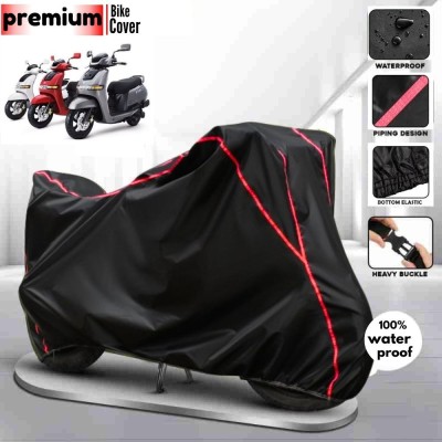 BOTAUTO Waterproof Two Wheeler Cover for TVS(Jupiter, Black, Red)