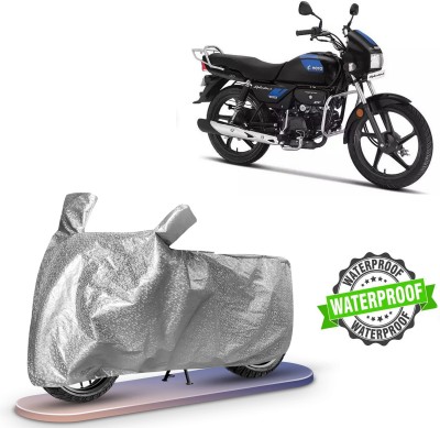 ROYAL AUTO MART Waterproof Two Wheeler Cover for Hero, Universal For Bike(Splendor Plus, Silver)