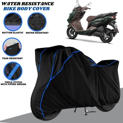 SRP PRODUCT Waterproof Two Wheeler Cover for Suzuki(Burgman Electric, Black, Blue)