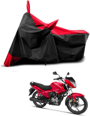 KEDIT Two Wheeler Cover for Hero(Glamour i3s, Red, Black)