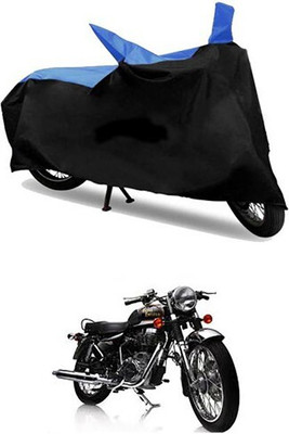 Mdstar Waterproof Two Wheeler Cover for Royal Enfield(Electra Delux, Blue, Black)