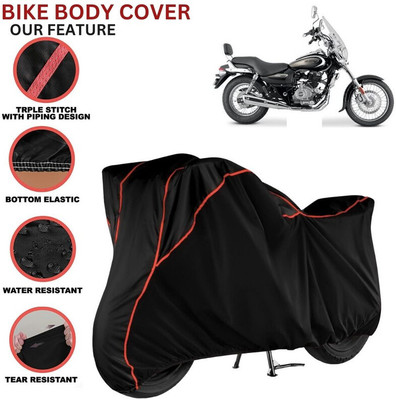 kerwa Waterproof Two Wheeler Cover for Bajaj(Avenger 220 street, Black, Red)