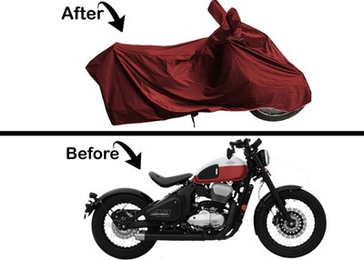 Archistylo Waterproof Two Wheeler Cover for JAWA(Bobber 350, Maroon)
