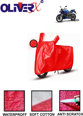 OliverX Waterproof Two Wheeler Cover for TVS(Apache RTR 200, Red)
