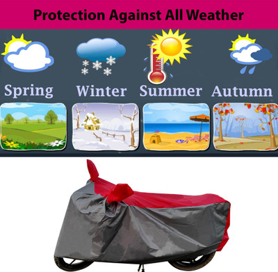Kappihun Two Wheeler Cover for Mahindra(Mojo UT 300, Grey, Red)