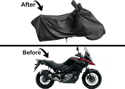 Archistylo Waterproof Two Wheeler Cover for Suzuki(V-Strom 650 XT, Black)