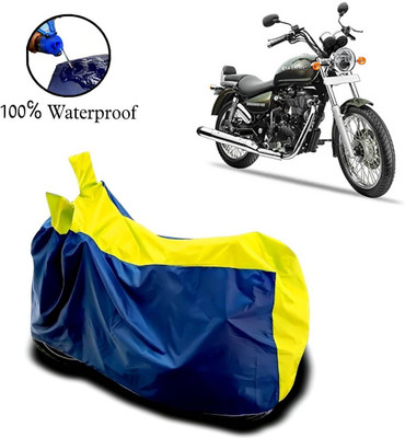 rakku Waterproof Two Wheeler Cover for Royal Enfield(Thunderbird 500, Yellow, Blue)