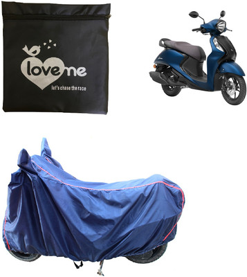 Love Me Waterproof Two Wheeler Cover for Yamaha(Fascino, Blue)
