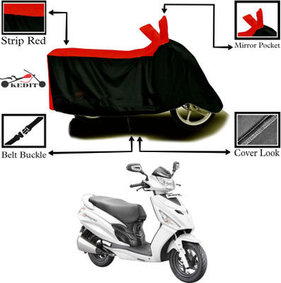 KEDIT Two Wheeler Cover for Hero(Maestro Edge, Red, Black)