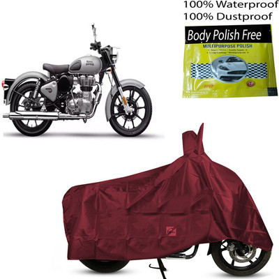 EGAL Waterproof Two Wheeler Cover for Royal Enfield(Bullet 350 New, Maroon)