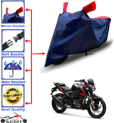 KEDIT Two Wheeler Cover for TVS(Apache RTR 200 4V, Red, Blue)