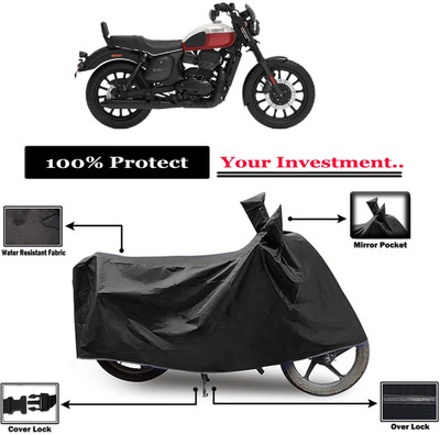 Amexride Two Wheeler Cover for Yezdi(Roadster, Black)