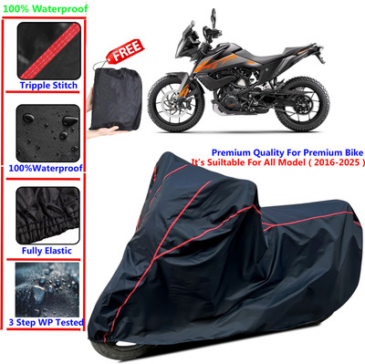 KaparDineX Waterproof Two Wheeler Cover for KTM(390 Adventure BS6, Black)