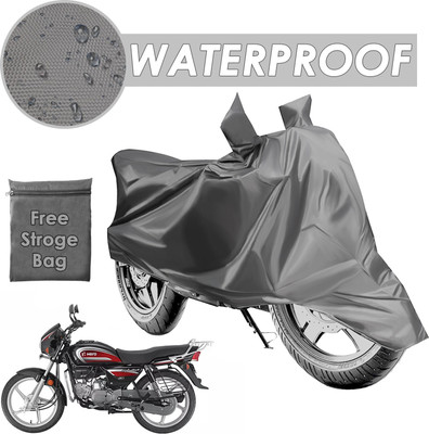 AJSTAR Waterproof Two Wheeler Cover for Hero(Splendor Plus, Grey)