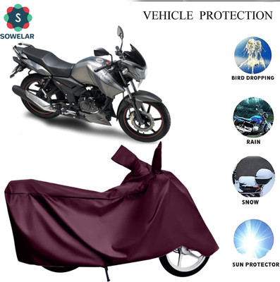 sowelar Waterproof Two Wheeler Cover for TVS(Apache RTR 160, Maroon)