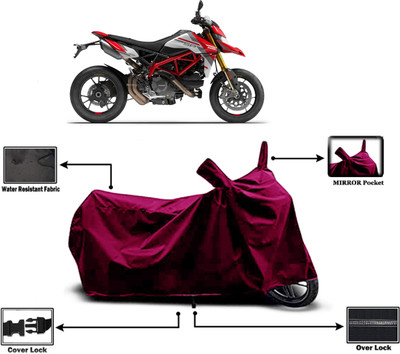 Amexride Two Wheeler Cover for Ducati(Hypermotard, Maroon)