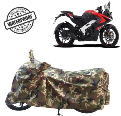 ROYAL AUTO MART Waterproof Two Wheeler Cover for Bajaj(Pulsar 125, Green, Multicolor)