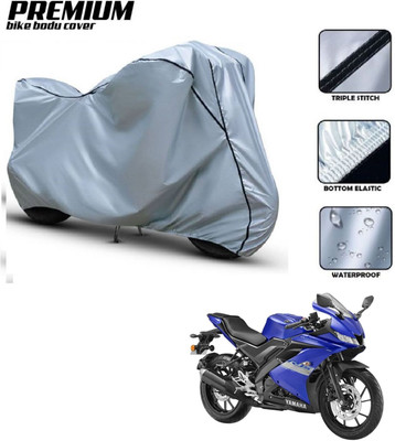 Love Me Two Wheeler Cover for Yamaha(R15S BS6, Silver, Black)