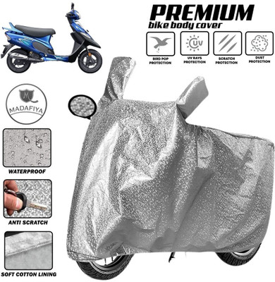 MADAFIYA Two Wheeler Cover for TVS(Scooty Pep Plus BS6, Silver)