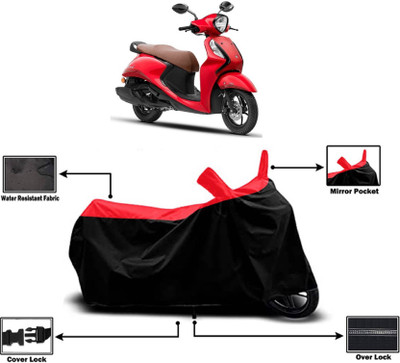 KEDIT Two Wheeler Cover for Yamaha(Fascino 125, Red)