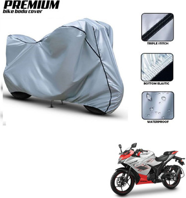 Car Life Waterproof Two Wheeler Cover for Suzuki(Gixxer SF, Silver, Black)