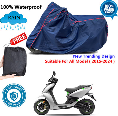 AutoGalaxy Waterproof Two Wheeler Cover for Ather(Blue, Red)