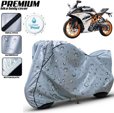 kerwa Waterproof Two Wheeler Cover for KTM(RC 390, Silver, Black)