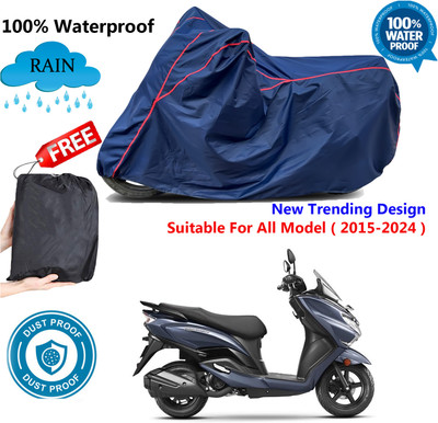 AUTOCAD Waterproof Two Wheeler Cover for Suzuki(Burgman Street 125, Blue, Red)