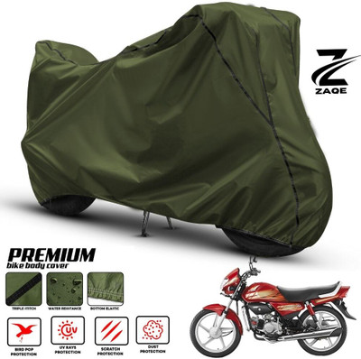 ZAQE Two Wheeler Cover for Hero(CD deluxe, Green, Black)