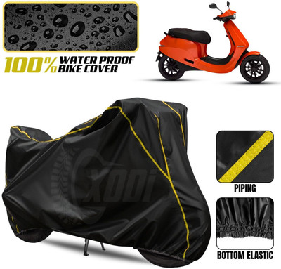 xodi Waterproof Two Wheeler Cover for Ola(Black, Yellow)