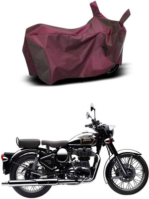 Mdstar Waterproof Two Wheeler Cover for Royal Enfield(Classic Chrome, Maroon)