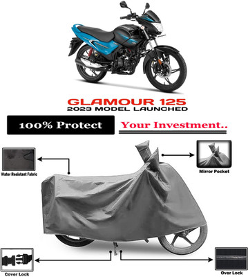 Amexride Two Wheeler Cover for Hero(Glamour i3s, Grey)