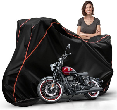 Car Styling Waterproof Two Wheeler Cover for Royal Enfield(Classic 350, Black, Red, Multicolor)