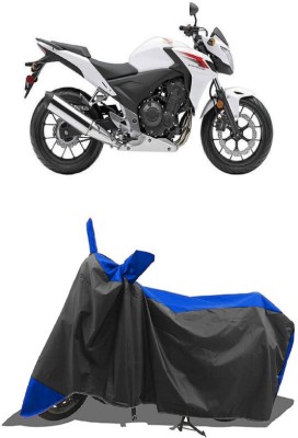 SUGASHRI Waterproof Two Wheeler Cover for Honda(CB500F, Blue, Black)