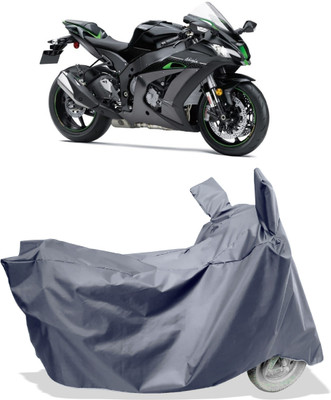 Amexride Two Wheeler Cover for Kawasaki(Ninja ZX-10R SE BS6, Grey)