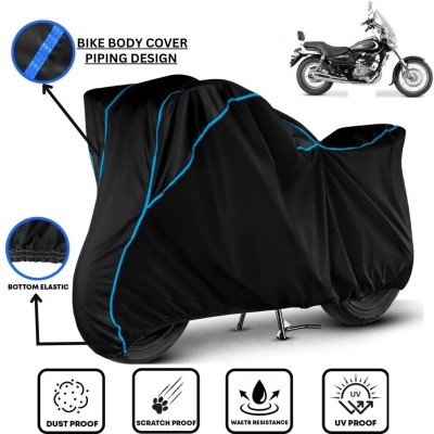 LE PRA Waterproof Two Wheeler Cover for Bajaj(Avenger 220 street, Black, Blue)