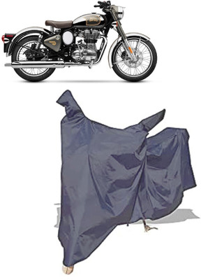Amexride Two Wheeler Cover for Royal Enfield(Classic Chrome, Grey)