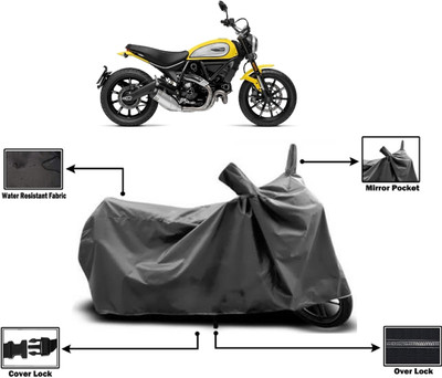 Amexride Two Wheeler Cover for Ducati(Scrambler Icon, Grey)