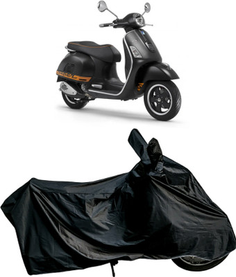Autofly Waterproof Two Wheeler Cover for Vespa(GTS 300, Black)