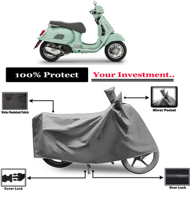 Amexride Two Wheeler Cover for Vespa(GTS 300 BS6, Grey)