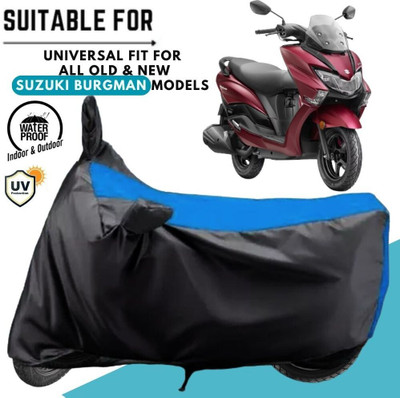 MADAFIYA Waterproof Two Wheeler Cover for Suzuki(Burgman Street, Black, Blue)