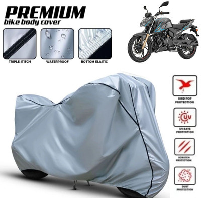 Shiv Kanha Waterproof Two Wheeler Cover for TVS(Apache RTR 200, Silver, Black)