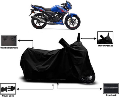 AASHTIK MART Two Wheeler Cover for TVS(Apache RTR 160, Black)
